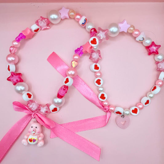 Pink Deluxe Princess Care Bear Necklace