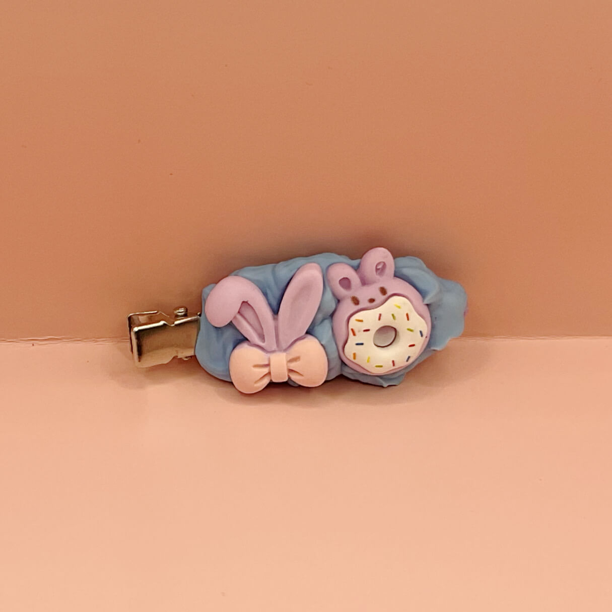 Decoden Hair Clip-Blue and Purple Bunny