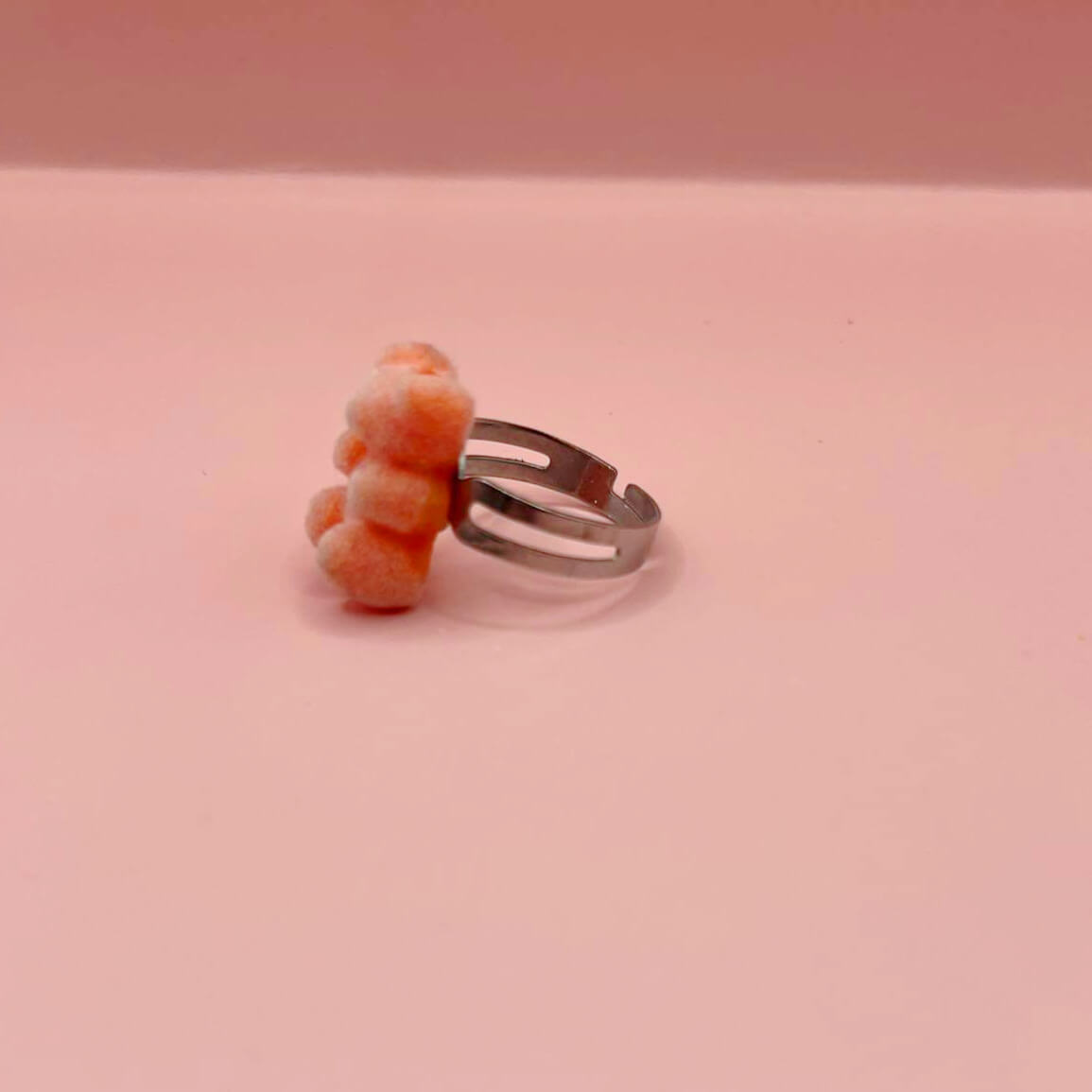 Orange Fuzzy Gummy Bear Ring