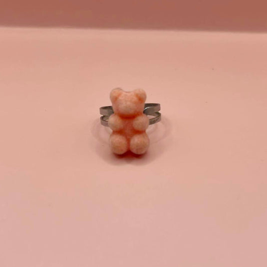 Orange Fuzzy Gummy Bear Ring