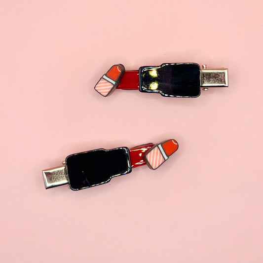 “Hollywood” Lipstick Hair Clip Set