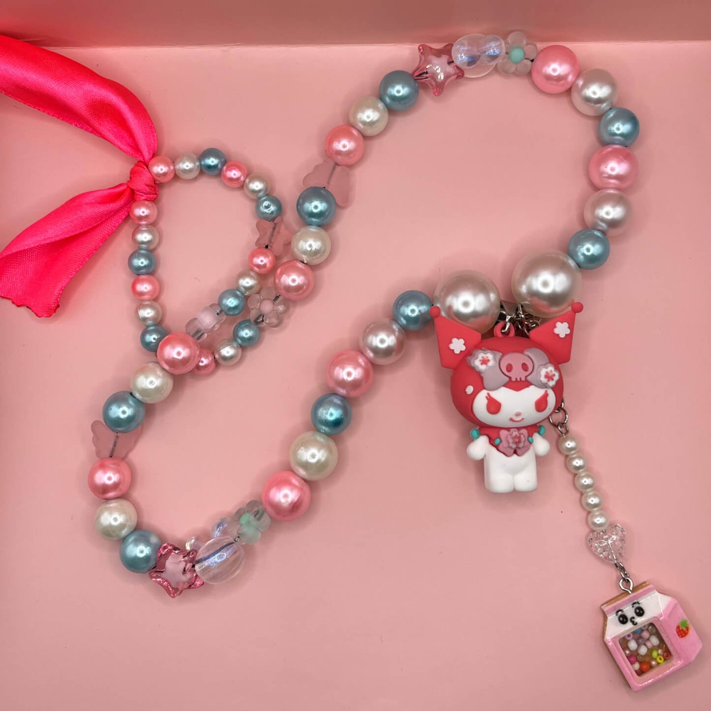 Deluxe Kawaii “Kuromi” Bunny and Shaker Charm Pendant Necklace