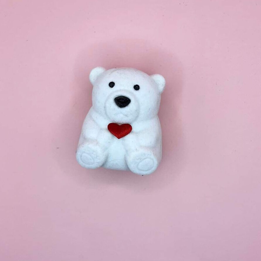 White Velour Love Bear Jewellery Gift Box