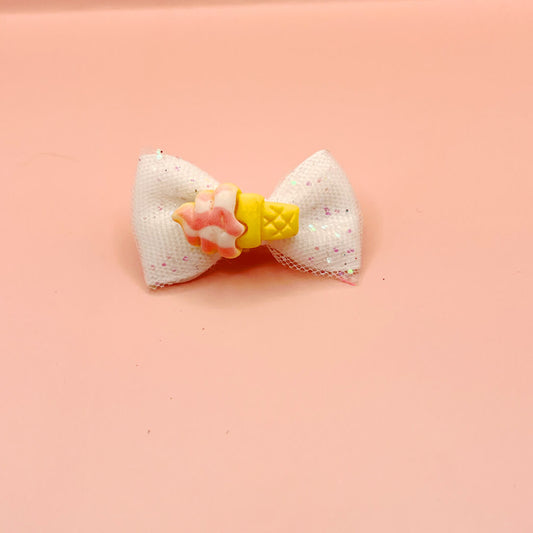 Small Ice Cream Bow Clip