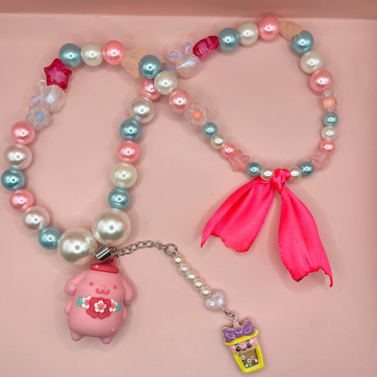 Deluxe Kawaii “Pompompurin” Puppy and Shaker Charm Pendant Necklace