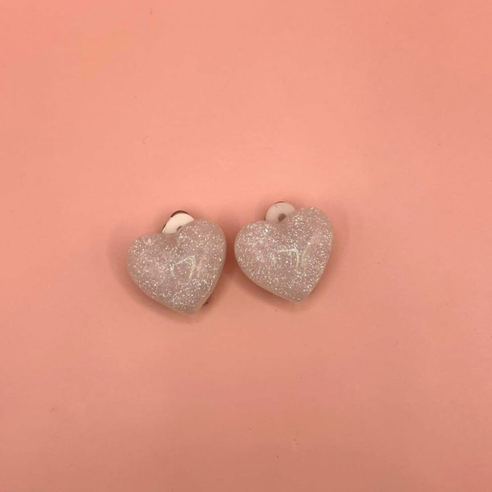 Glitter Heart Clip-Ons