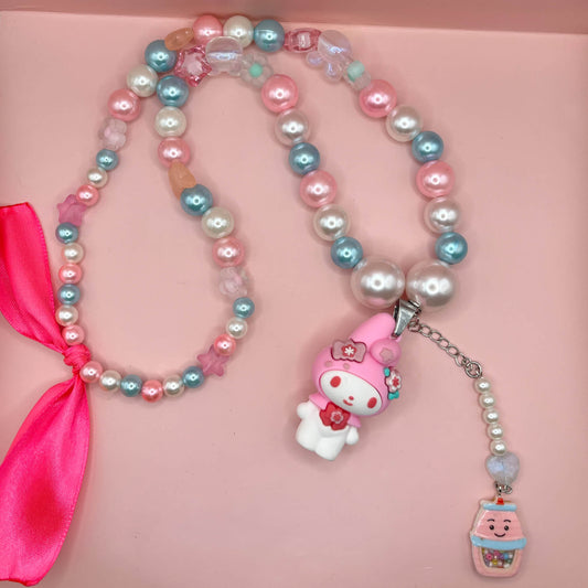 Deluxe Kawaii “Melody”Bunny and Shaker Charm Pendant Necklace