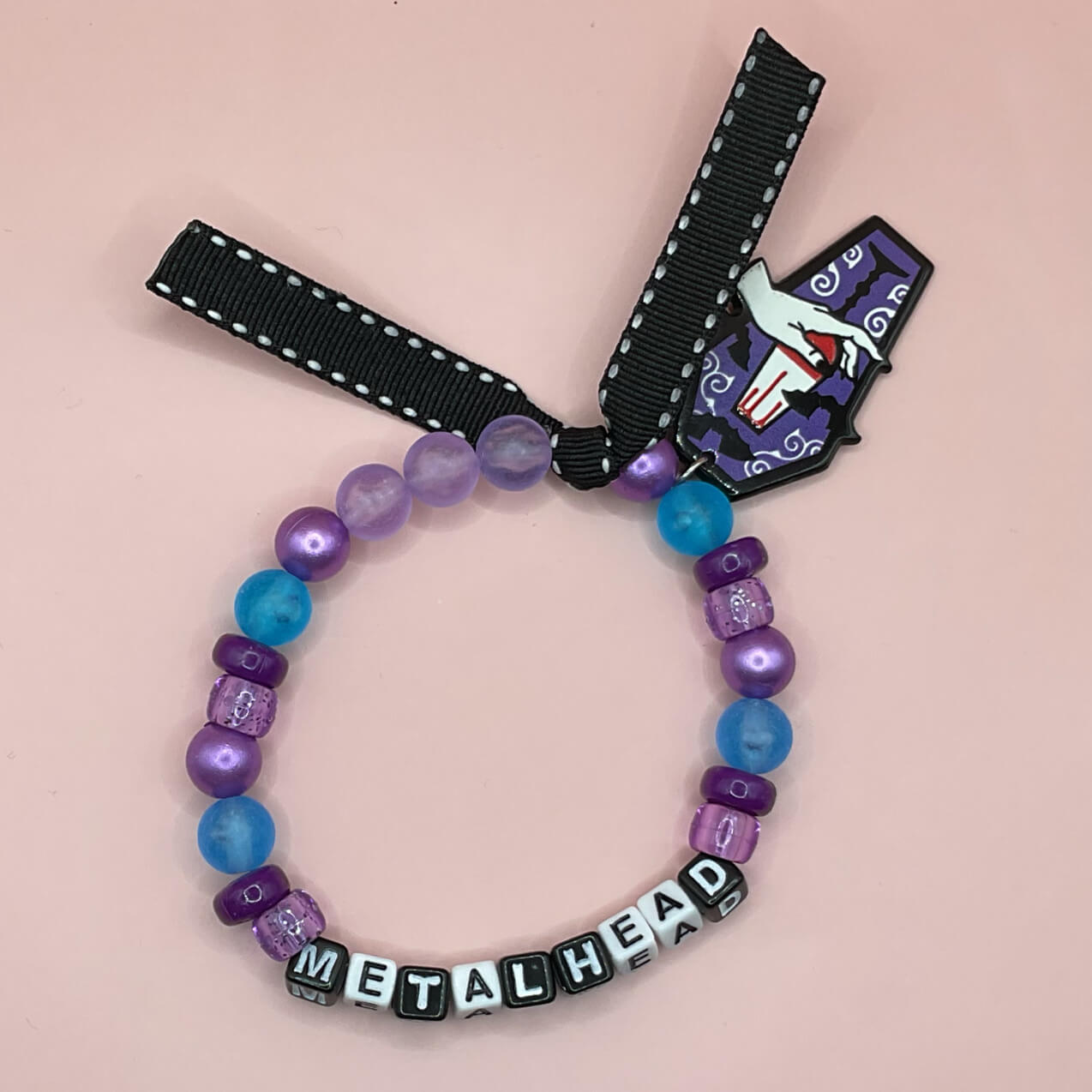 Personalised Beaded Bracelet - “Metalhead”