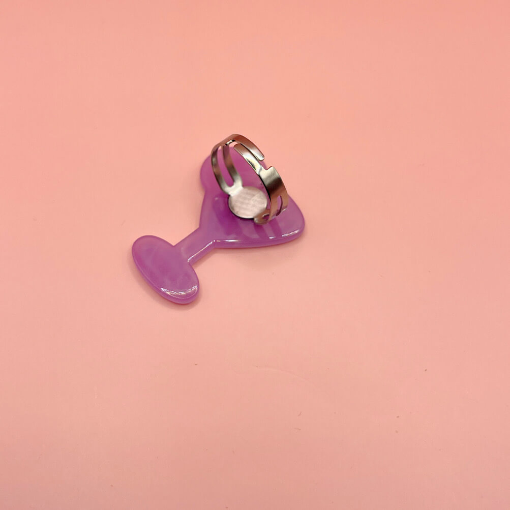 “Shaken Not Stirred” Purple Martini Ring