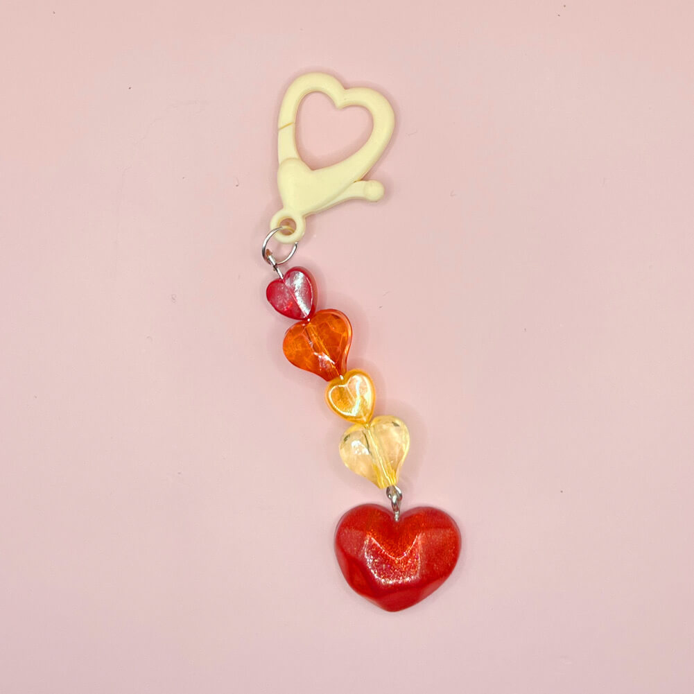 Shimmer Heart Bag Charm/Key Chain