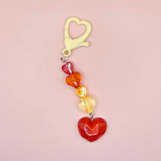 Shimmer Heart Bag Charm/Key Chain