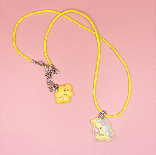 Yellow Shimmer Unicorn Pendant