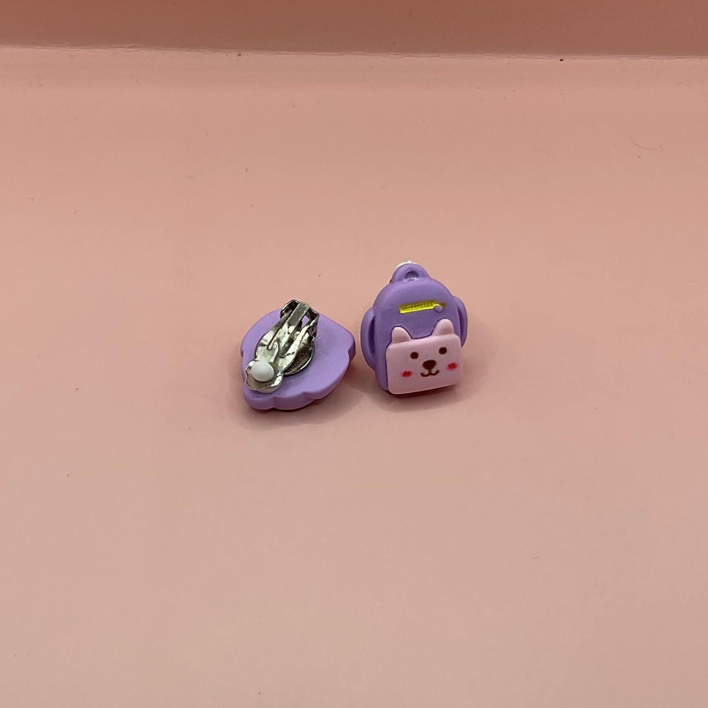 Clip on Earrings - Teddy Back Packs