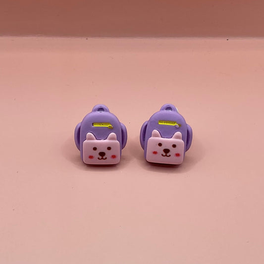 Clip on Earrings - Teddy Back Packs