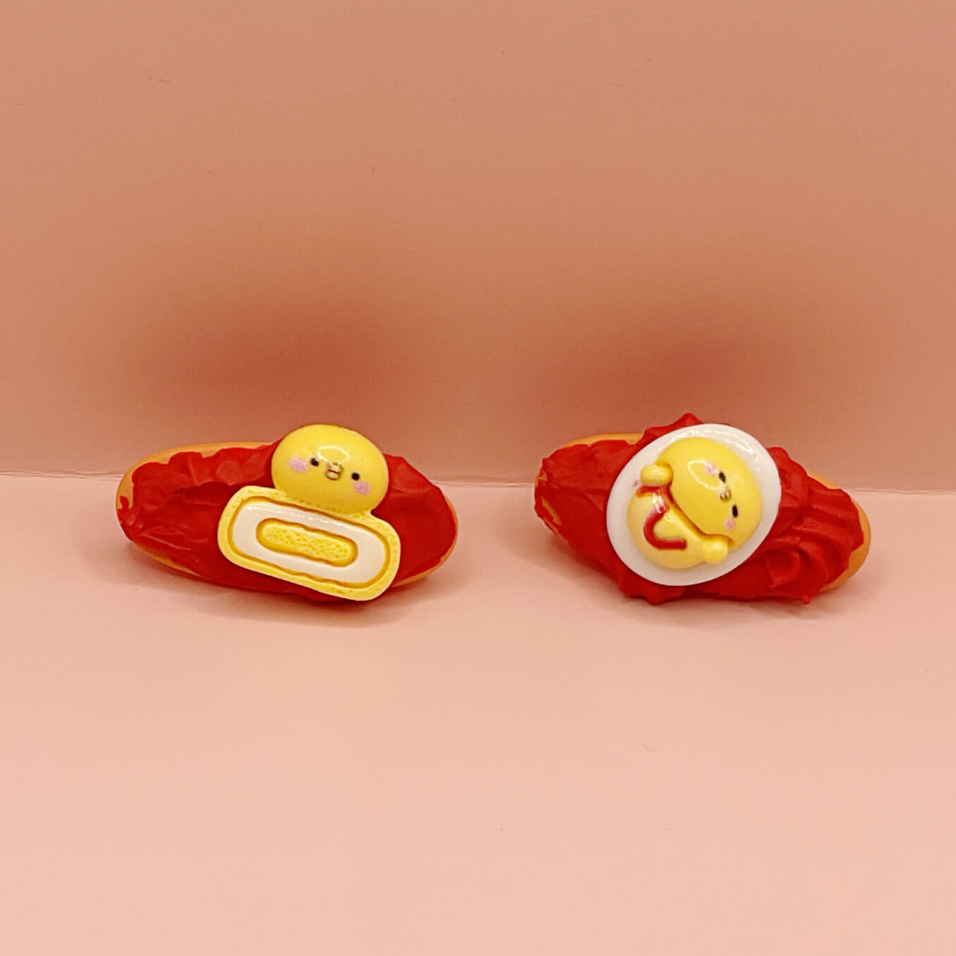 Mini Decoden Hair Grip 2 Pack - Kawaii Gudetama Inspired