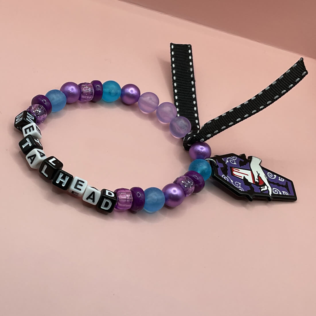 Personalised Beaded Bracelet - “Metalhead”