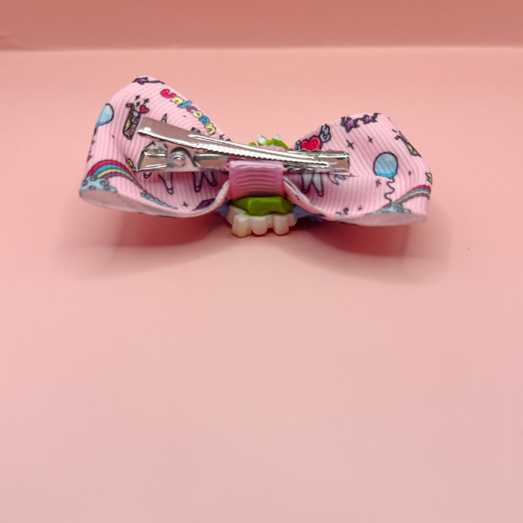 Custom Decoden Hair Bow - Pink Pony and Sparkle Stars