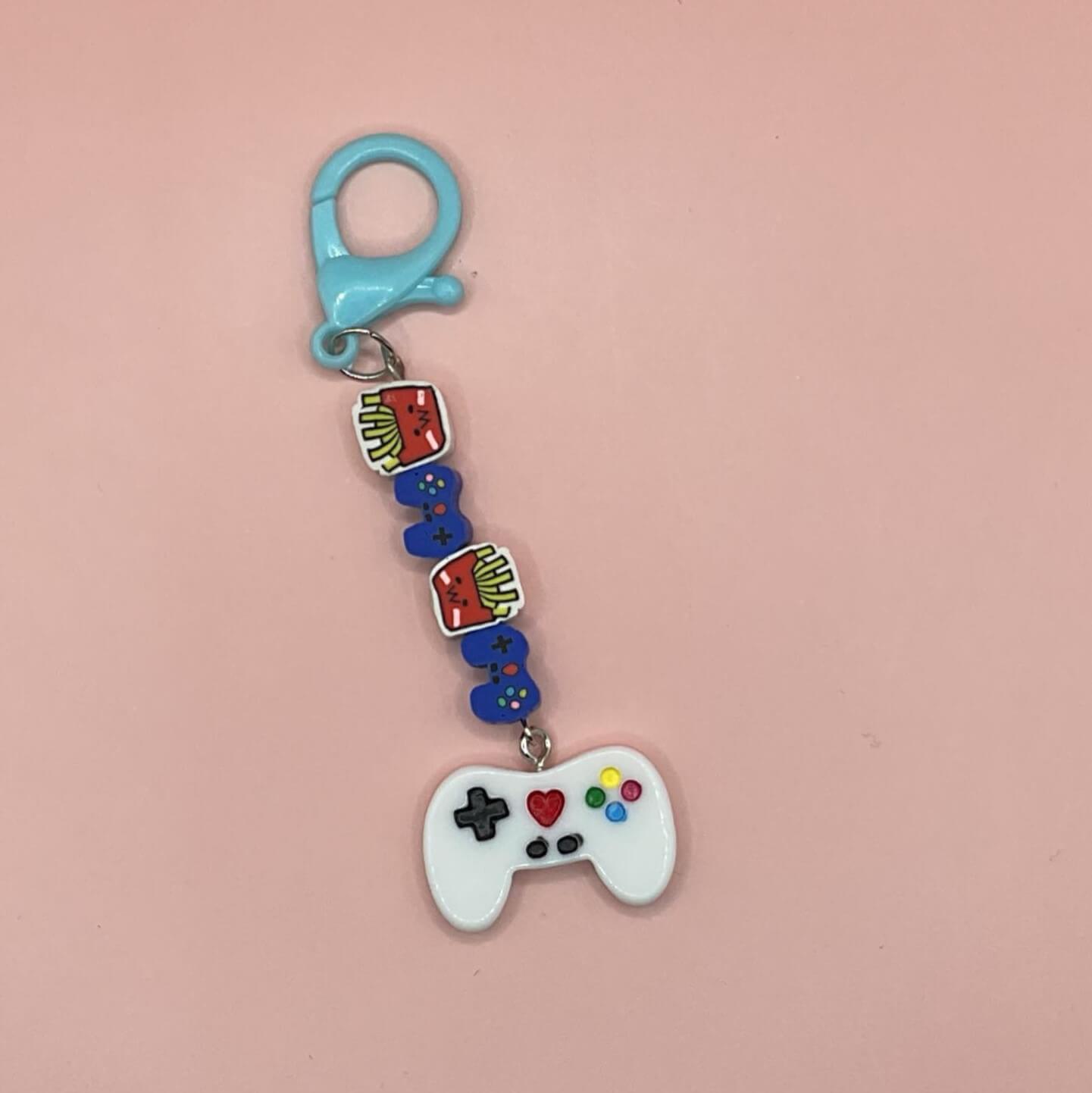 Gamer and French Fry Key Chain