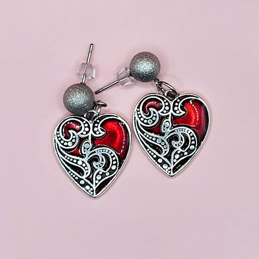 Gothic Filigree Heart Studs