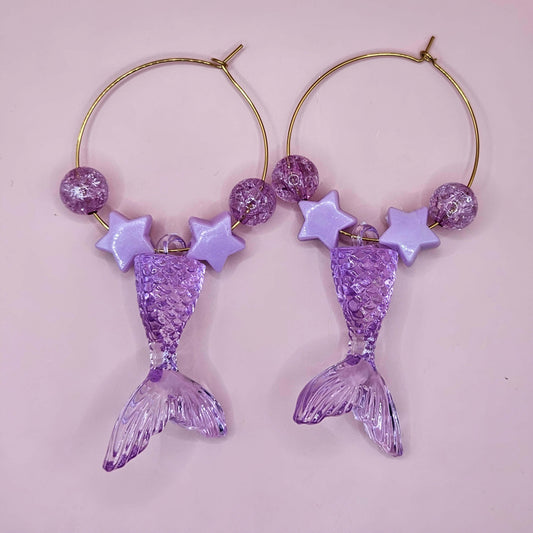 "Pacific Purple"- Mermaid Hoops