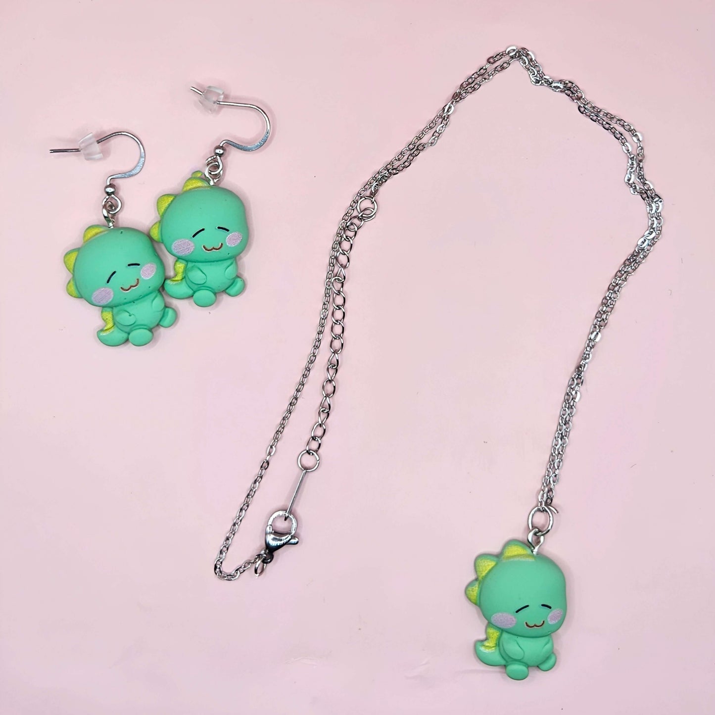 Baby Dino Earrings And/Or Baby Dino Pendant Chain