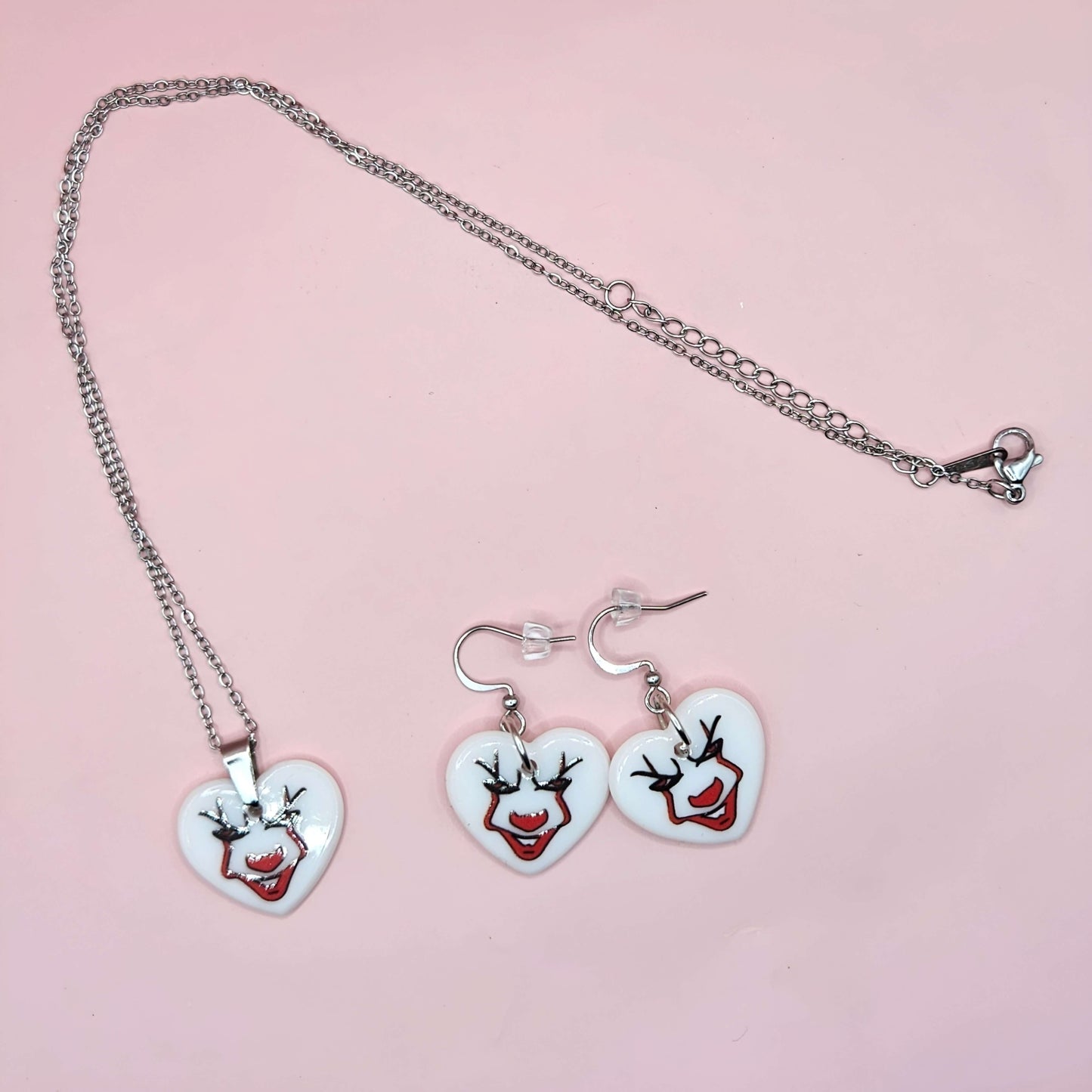 Horror Heart Valentines Jewellery Set - "Penny wise"