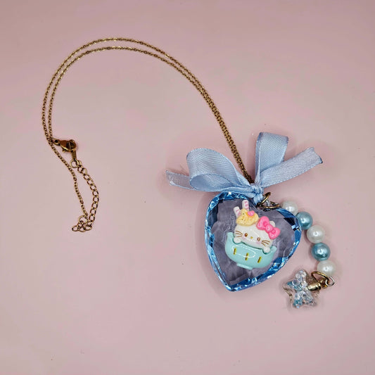 Deluxe Custom "Hello Kitty" Valentine Heart Necklace