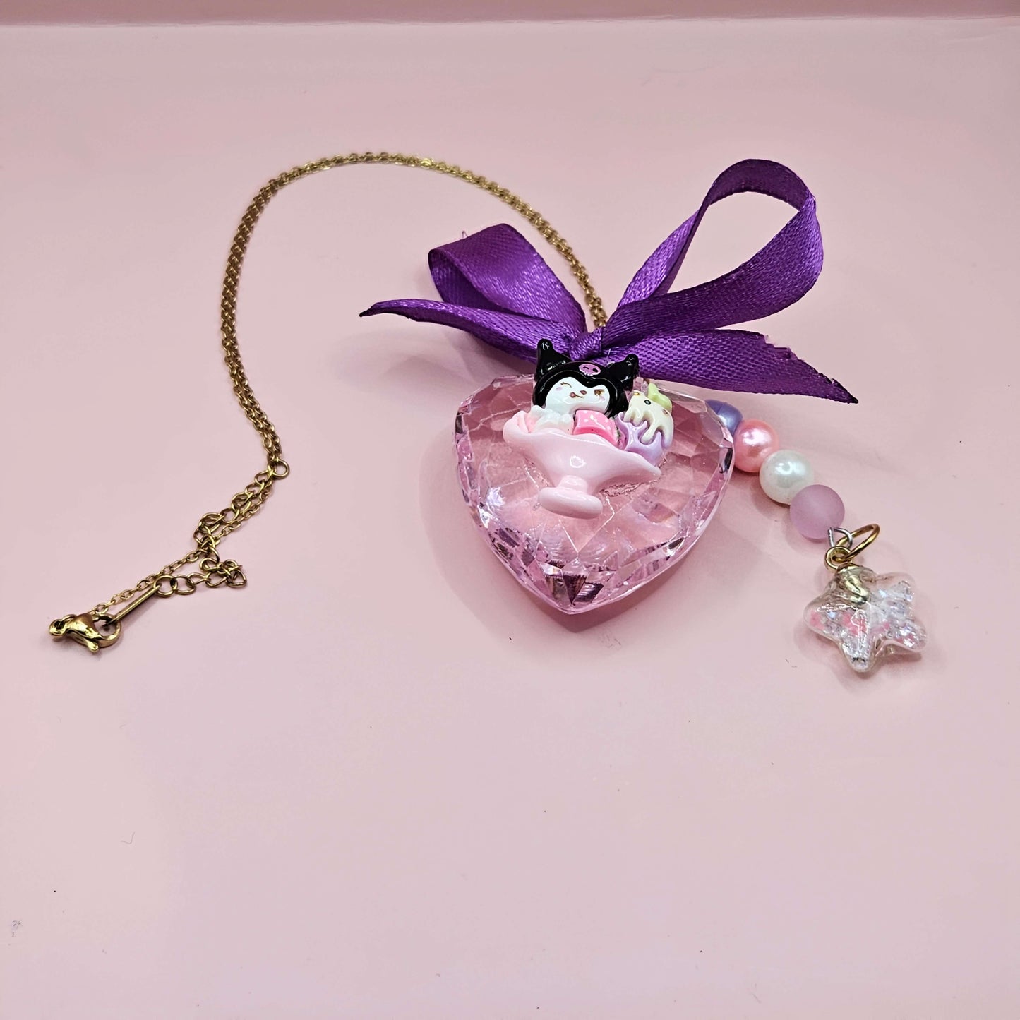 Deluxe Custom "Kuromi" Valentine Heart Necklace