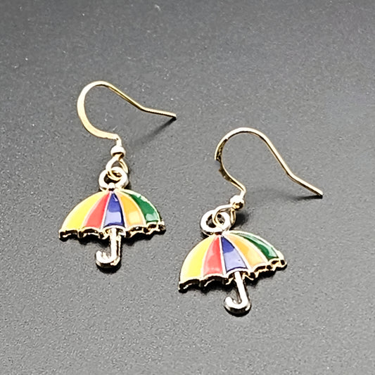 Rainbow and Gold Umbrellas