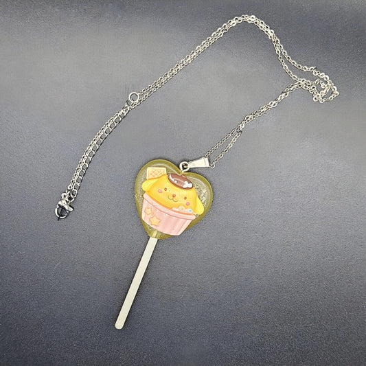 Pompompurin Yellow Valentines Heart Pop Pendant Chain