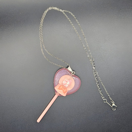 My Melody Valentine Heart Pop Pendant and Chain