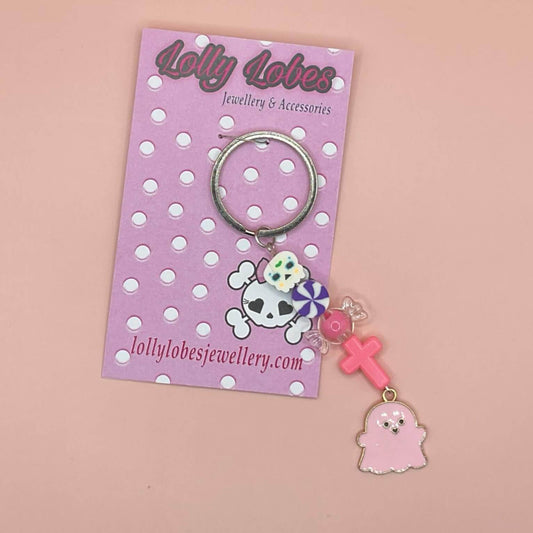 Pink Boo Baby Ghost Keychain